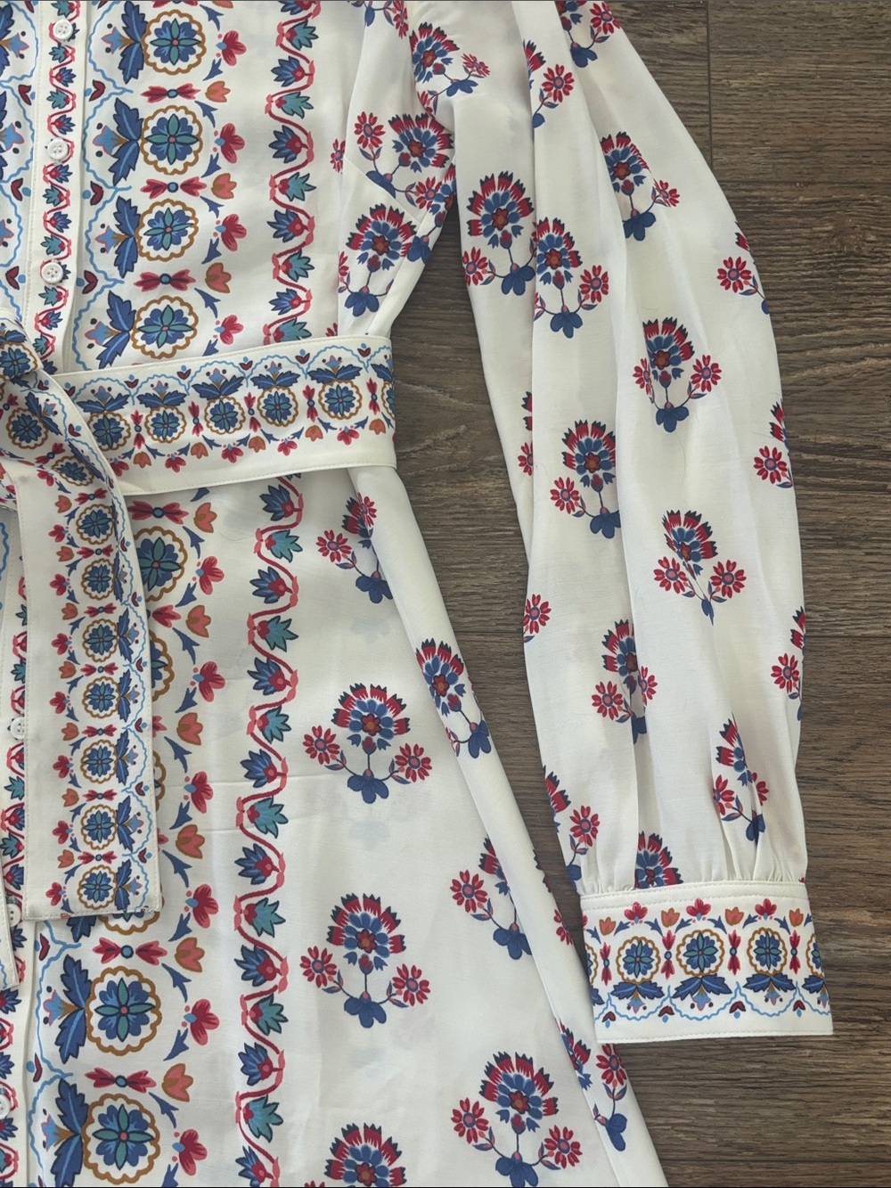 Sézane Fernande Dress with Belt in Milo Print Women's Size 8 / 40 EUC - Picture 6 of 15
